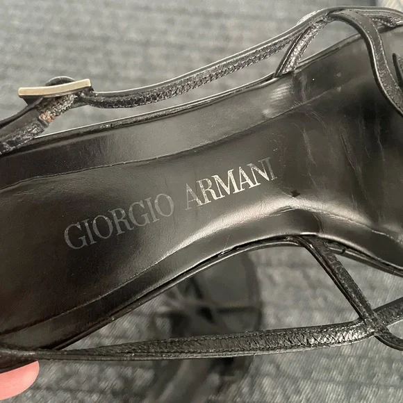 Giorgio Armani Black Strappy Sandals - Picture 5 of 12